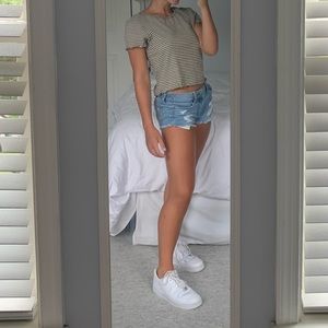 Ruffled striped crop top